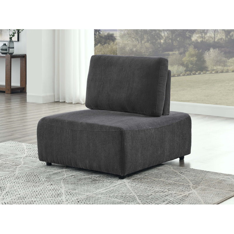 Accent Chair, Dark Gray Corduroy