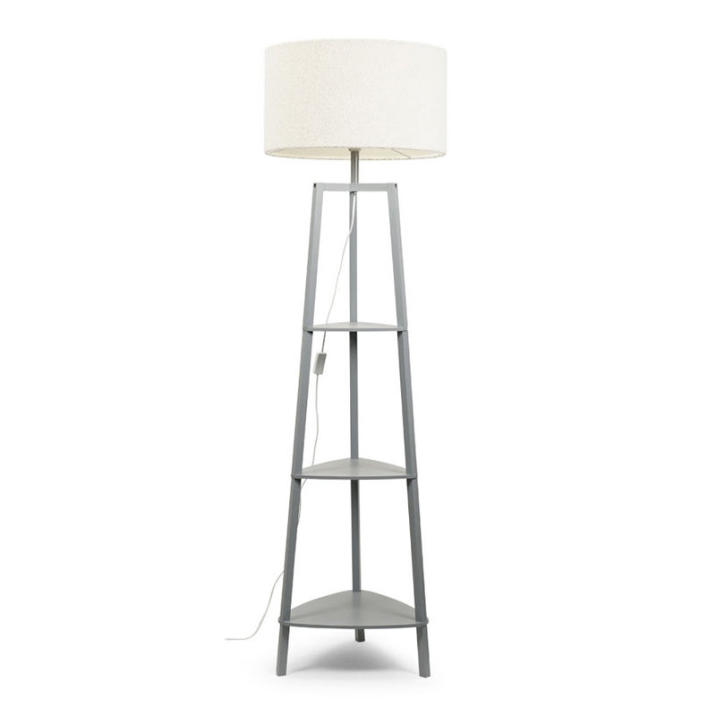Amandip 137.5cm Tray Table Floor Lamp Set, Cream, No, Grey