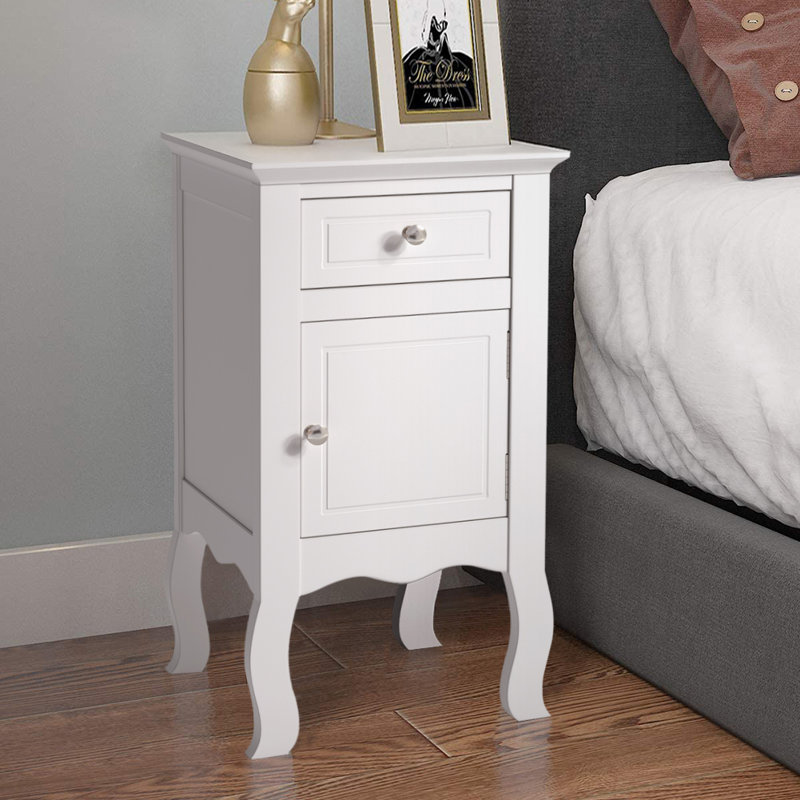 Bargersville 1 Drawer 33Cm W Bedside Table, White