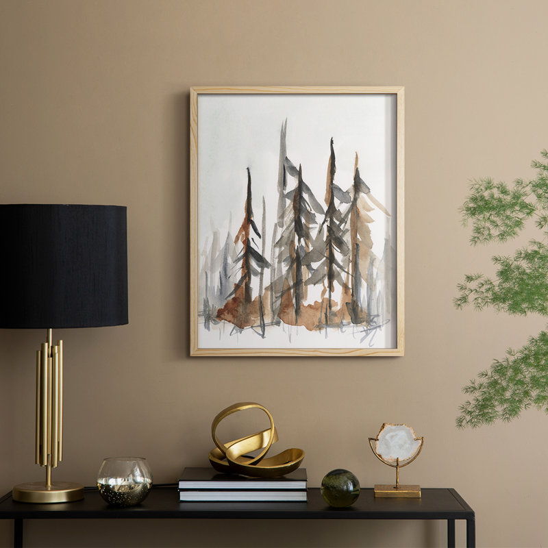 Rustic Evergreen I, reproduction encadrée - bois massif, H 11 po x l 9 po