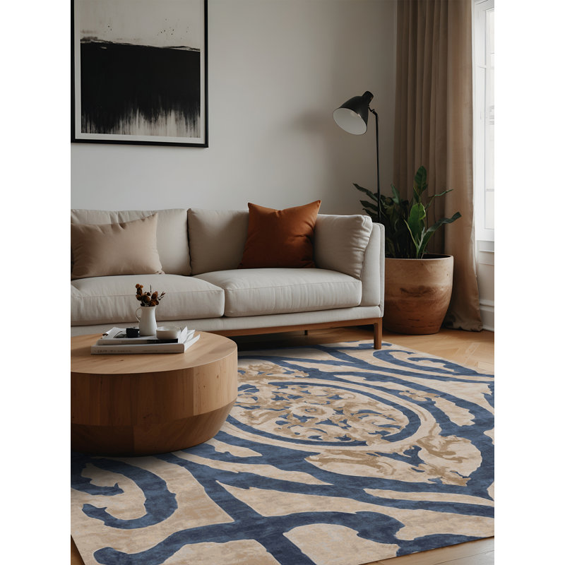 Machine Washable Beige Area Rug, Square 4'