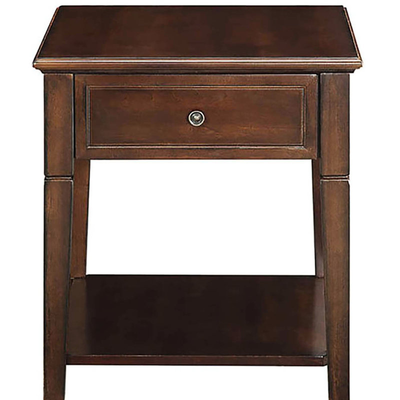 Table de bout classique en noyer avec des solutions pour organiser le rangement