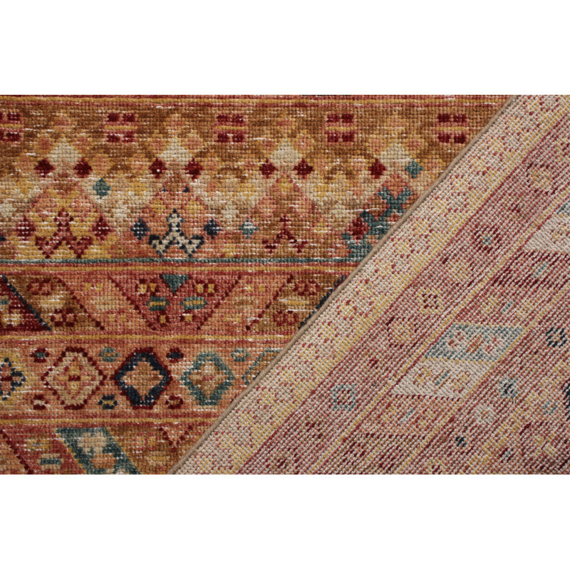 Distressed Homage Hand Knotted Wool Geometric Area Rug, Rectangle 8' x 10'