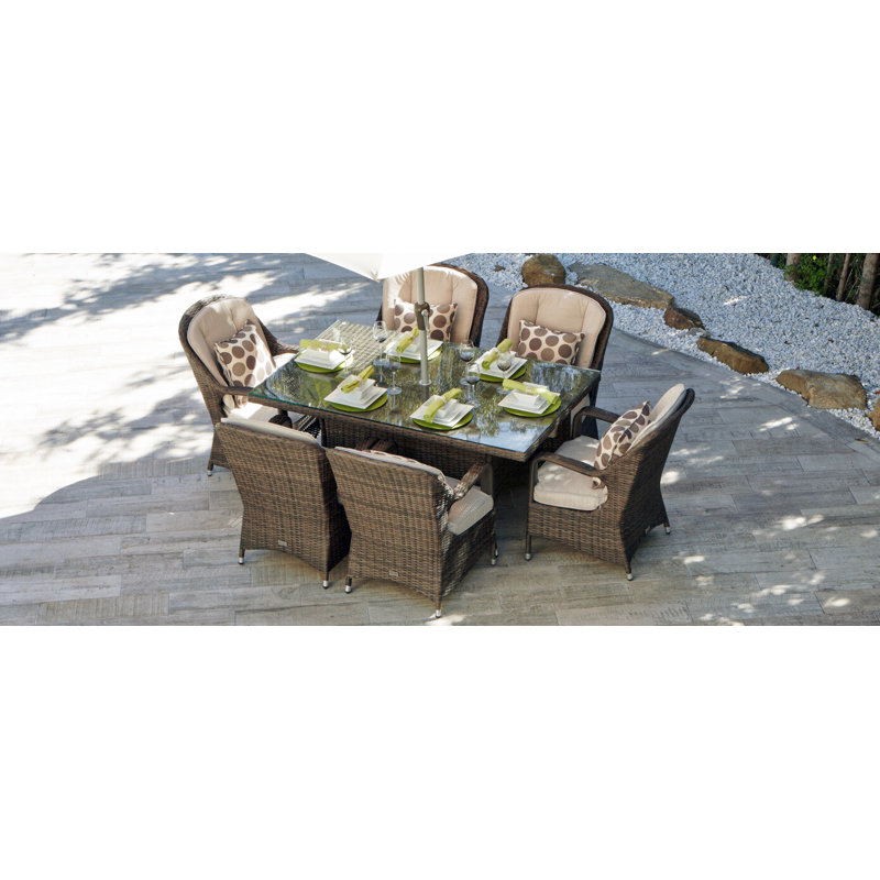 Fraser 7 Piece Dining Set with Cushion