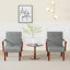 Chaise avec accoudoirs et table d'appoint en tissu gris moderne avec côtés confortables