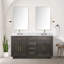 Meuble-lavabo double en chêne brun 60 po X P 22 po D-117825163