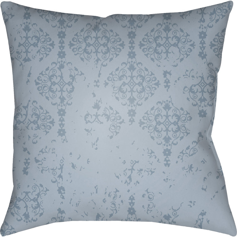 Damask Throw Pillow, 20" H x 20" W x 4" D, Blue