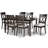 Ingaret Grey Fabric Upholstered 7-Pc Dining Set in Dark Brown Finish, 38.6'' H X 17.9'' W X 22'' D-323577757-297798200