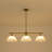Modern 3-Light Domed Glass Dining Linear Pendant