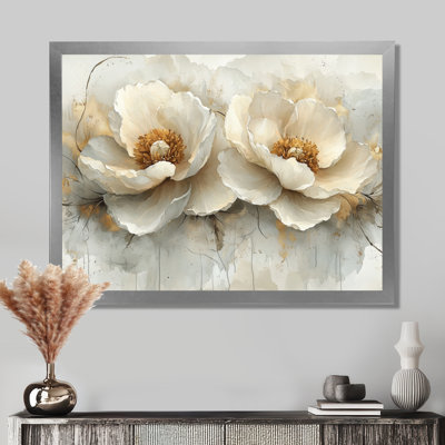 Rallection parallèle de pivoines abstraites - art mural abstrait moderne pivoines