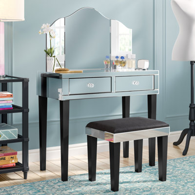 Ensemble de coiffeuse avec miroir 3 pièces Juliet