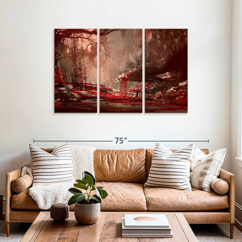 Kelan Blood Red Forest, 36" H x 57" W