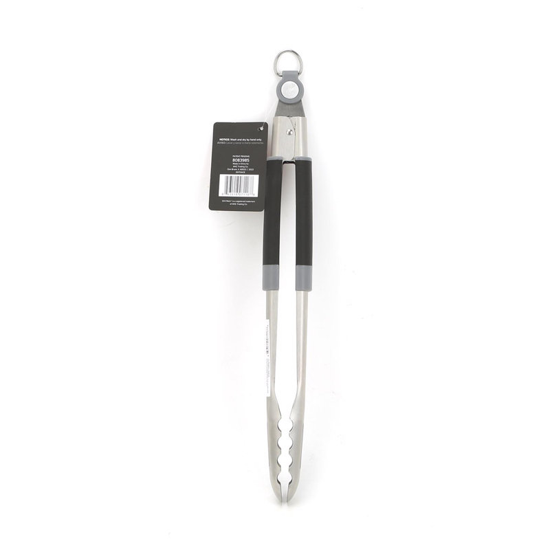 Grill Mark Stainless Steel Black and Silver Locking Grill Tongs