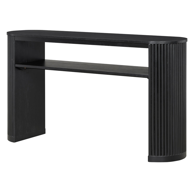 Vintage Oval Hallway Accent Table, Black