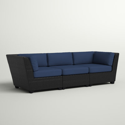 Anastase 98'' High-Density Polyethylene (HDPE) Wicker Outdoor Patio Sofa