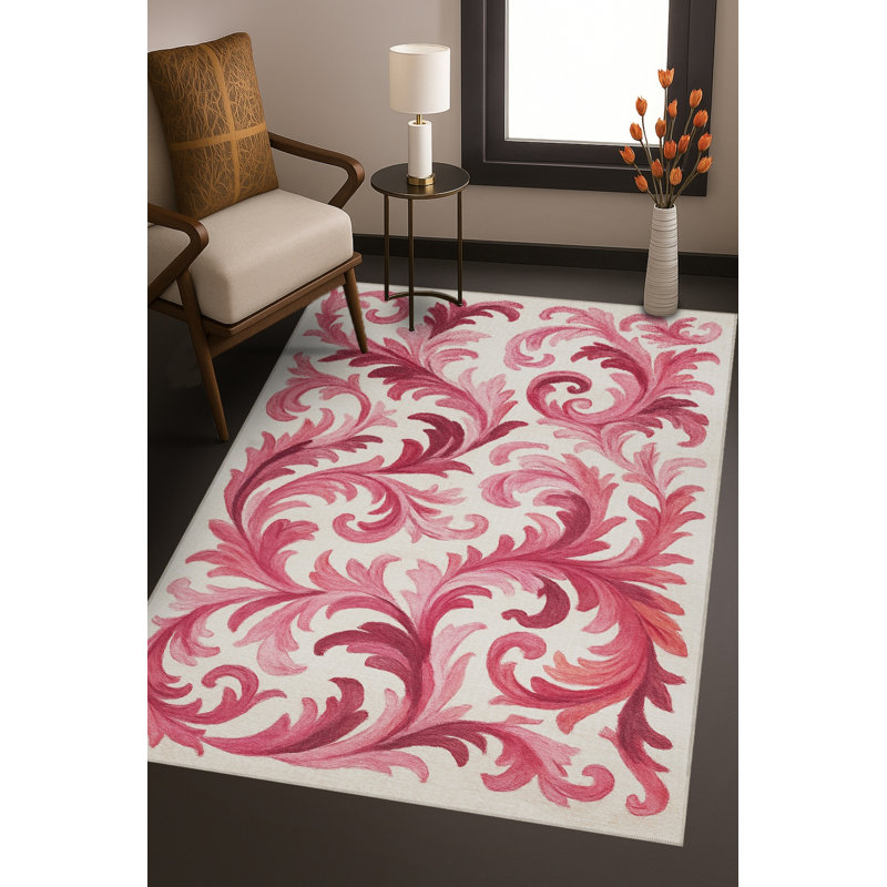 Tapis bleu tissé lavable rétro Mosso, 2' x 2'11"