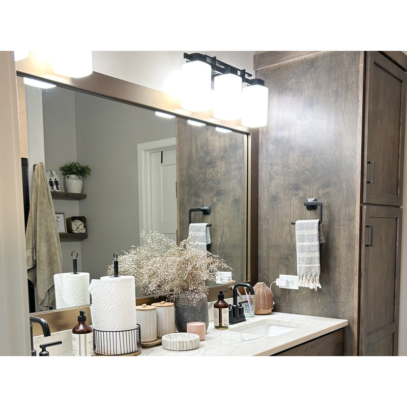 Shmuel Wood Framed with Safety Backing Ideal for Bathroom / Vanity Mirror, Champagne Bronze, 26" x 32"