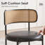 Chaises de salle à manger modernes, siège rembourré en similicuir avec dossier en rotin tissé, pieds robustes en métal-21901309-21901311