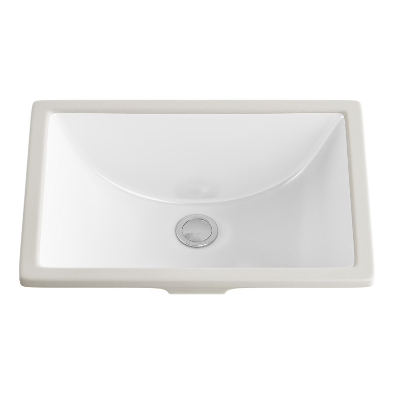 Allora USA 15.25'' White Porcelain Rectangular Bathroom Sink with Overflow