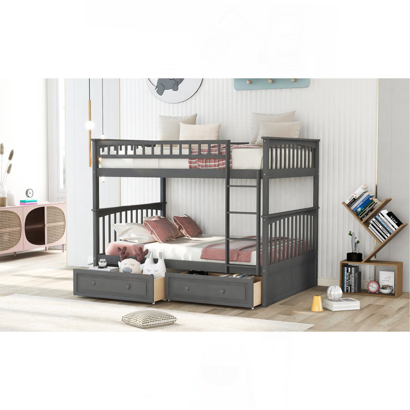 Full Over Full Bunk Bed With Drawers