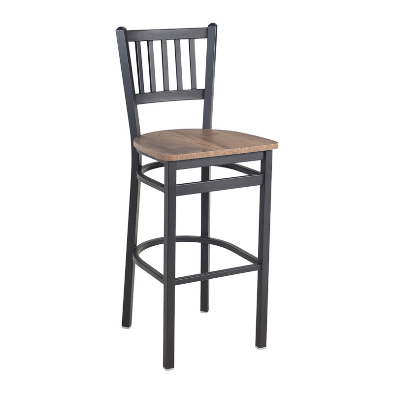 Counter Stool with Metal Frame, Knotty Pine