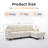 90" Wide L-Shaped Sofa Chenille Upholstered Sectional Sofa, 4 Seater Couch With Ottoman For Living Room-1527637706