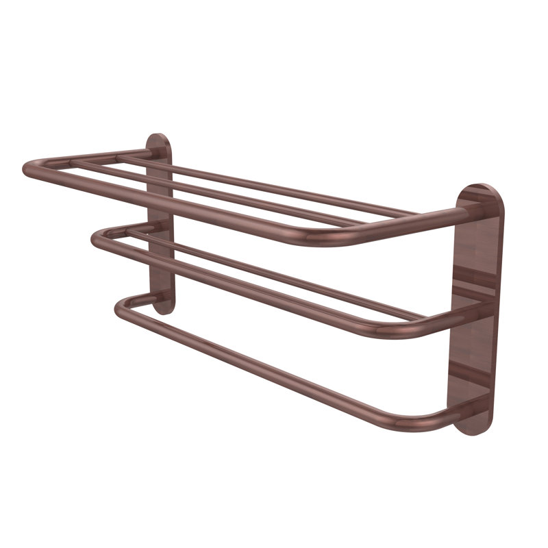 Bineta Metal Tiered Shelf with Towel Bar, Antique Copper