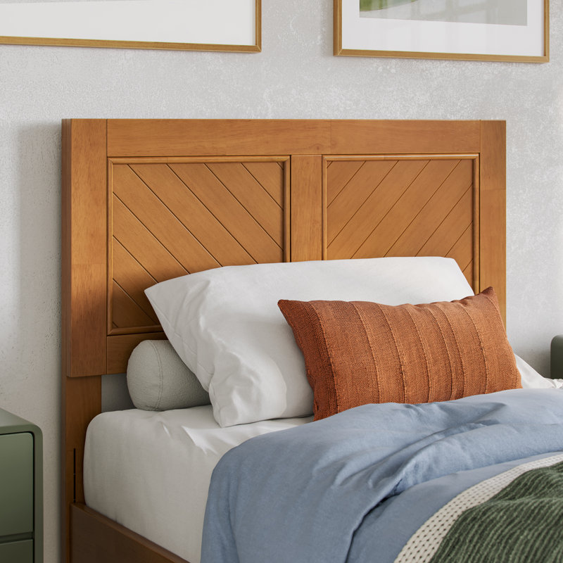 Lit plateforme en bois massif Jeinny, Caramel clair, Simple TG