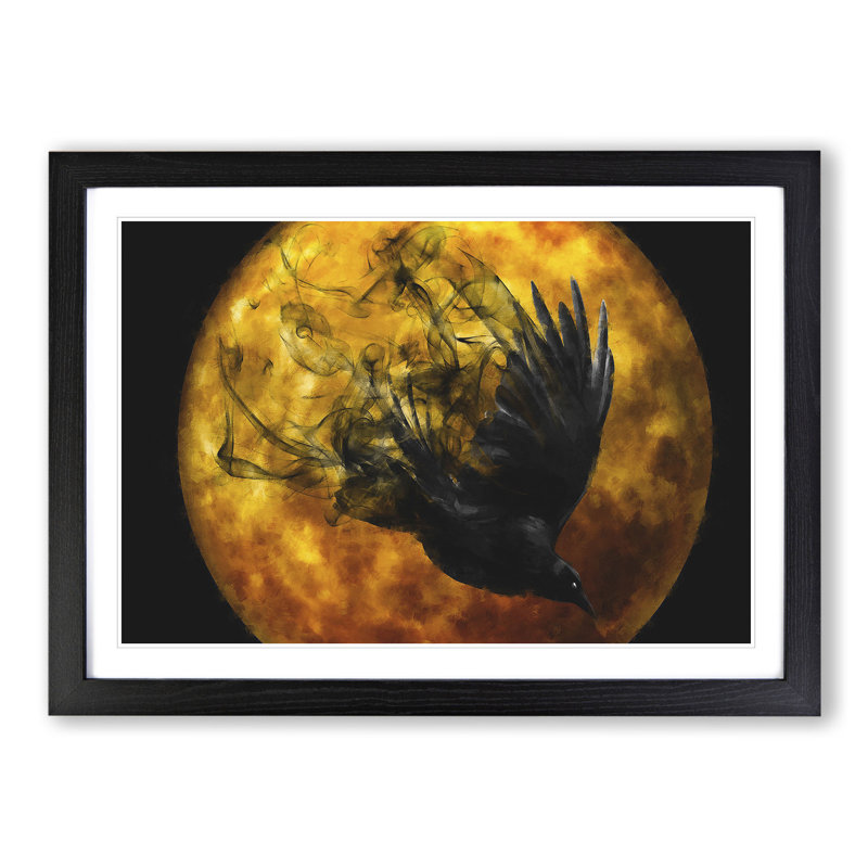 Raven Bird Vol.2 - Framed Print, 36cm H x 48cm W x 2cm D, Black Framed