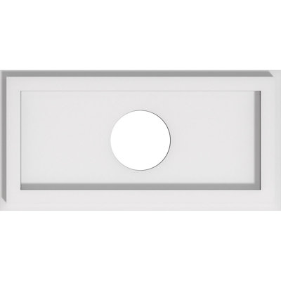 Rectangle Architectural Grade PVC Contemporary Ceiling Medallion 3" Inside Diameter