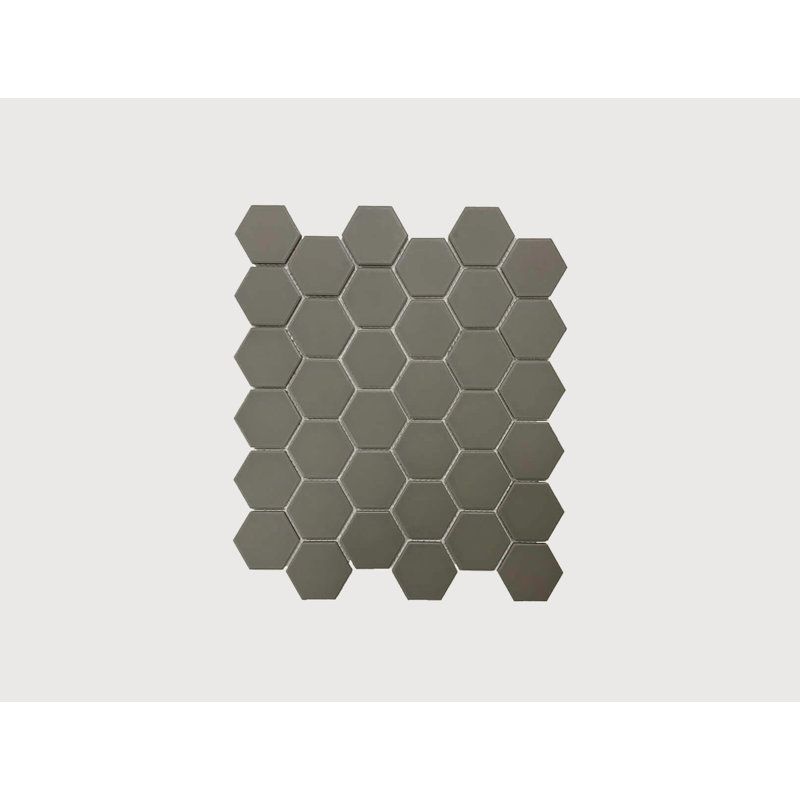 Metro Hex 2" Mosaic, Gray, Matte