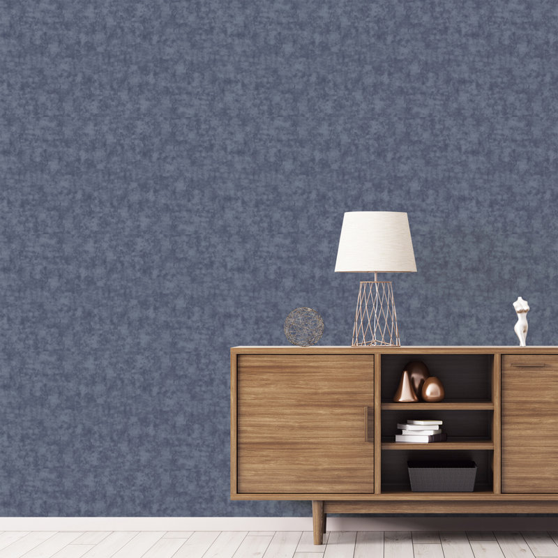 Luxe Matte Plain Wallpaper, Dark Blue