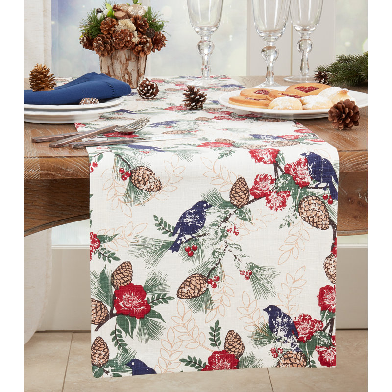 Runner_Pinecones And Birds Long Table Runner, 90" L x 14" W