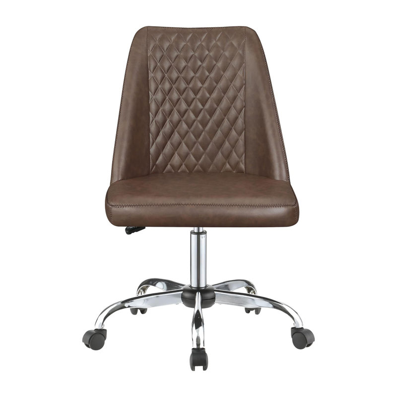 Chaise de bureau réglable brune et chromée