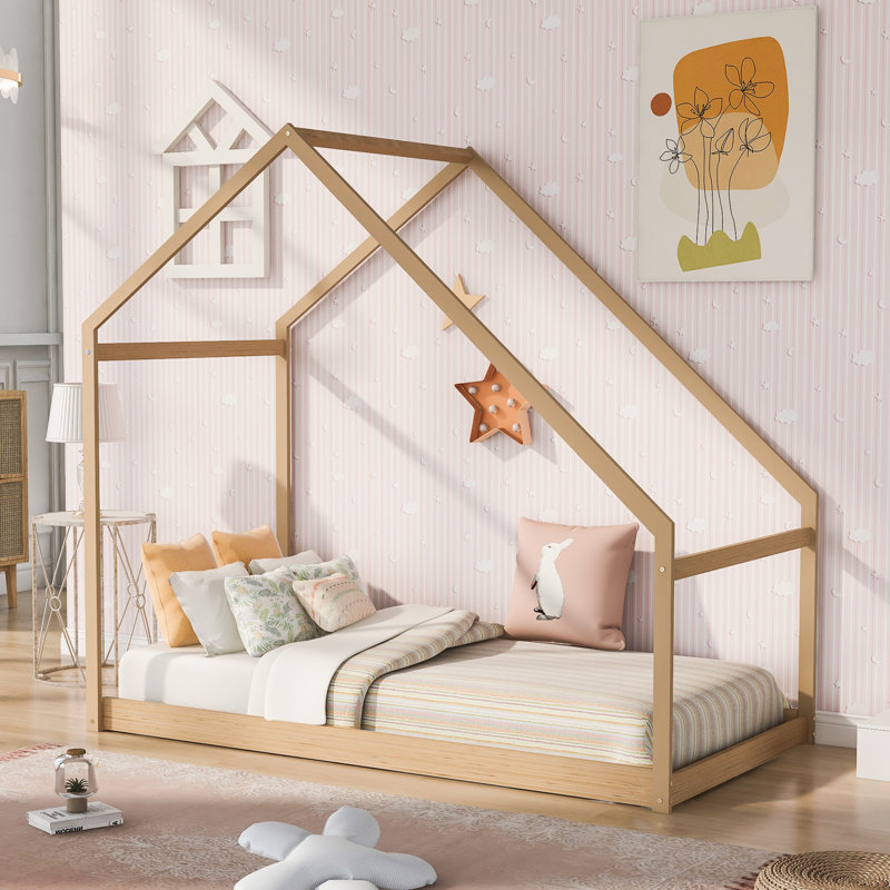 Lit simple en bois Armido, Naturel