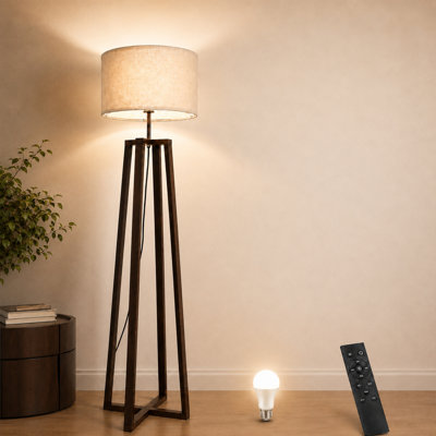 61.42In Traditional Floor Lamp Mid Century Standing Lamp With 4 Color Temperatures LED Bulb And Remote Control