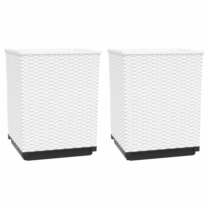 2/4x Planters Polypropylene Raised Garden Bed Plant, White, 2