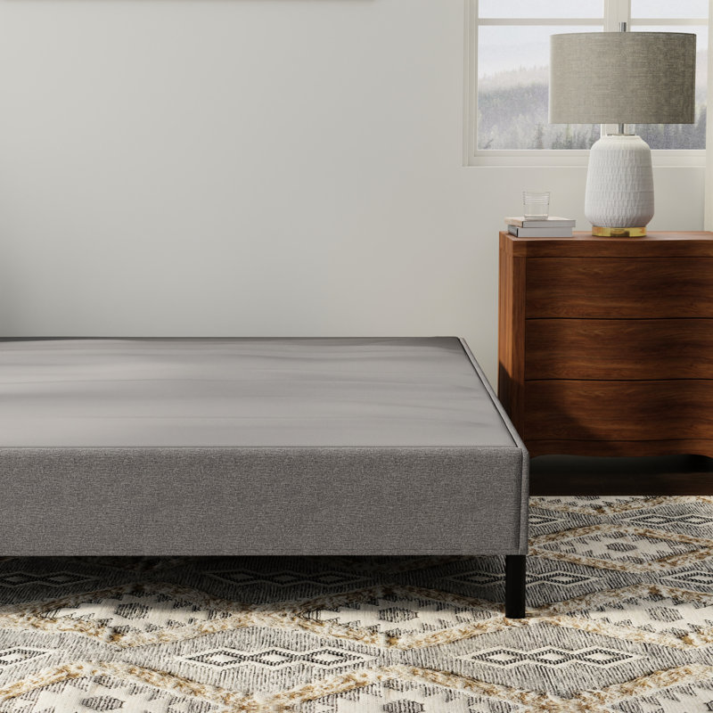 Black And Gray, Upholstered, Standard Foundation, Queen, Bed, All Mattress Configurations, Quick Assembly Bed Frame, Foam Beds, Tool - Setup
