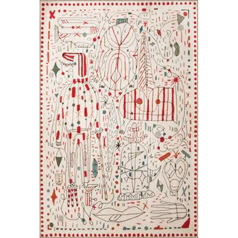 Multicolor Abstract Figure Pattern Modern Decorative Rug, Runner 3'3.37" x 6'6.74"