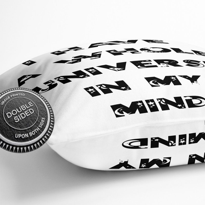 Universe in My Mind Typography Scatter Cushion, 40cm H x 40cm W x 15cm D