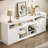 70" Farmhouse TV Stand, Modern Media TV Console Table With Timeless Barn Doors & Storage Cabinets-1365062882