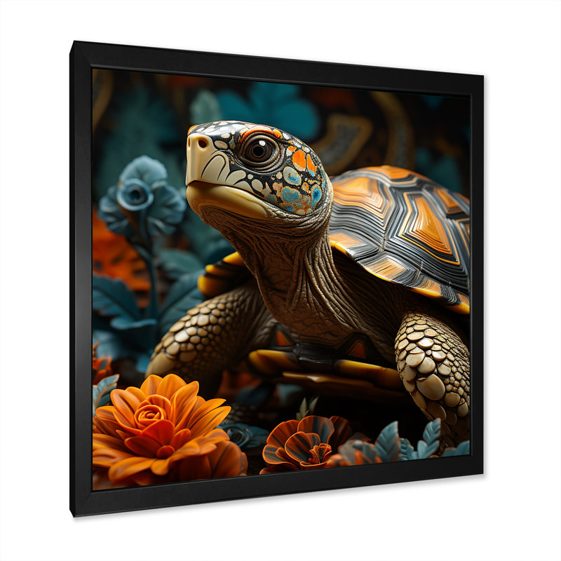Sagesse symbolique sur toile, Cadre simple noir, H 30 po x l 30 po x P 1 po