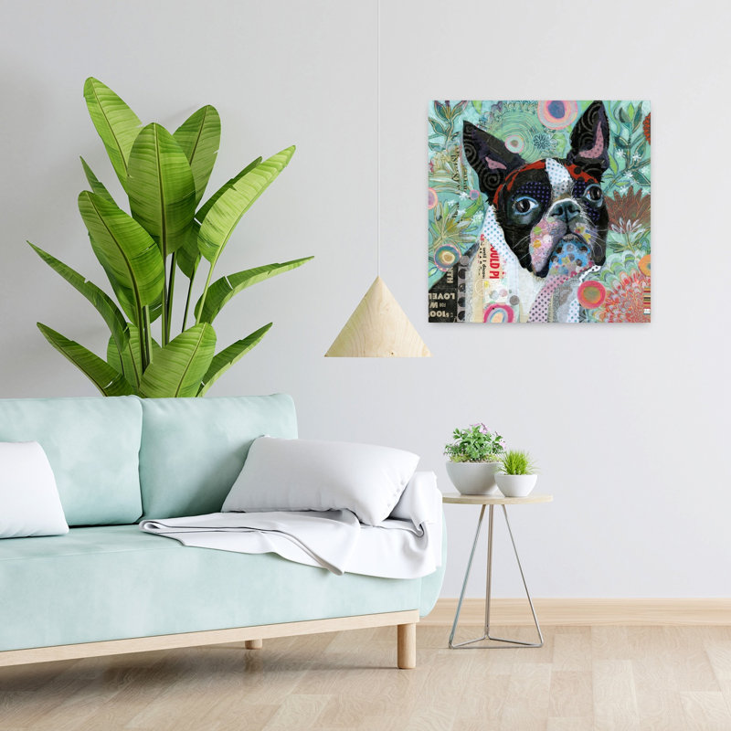 «Mischievous Gardener», art contemporain pour chien, H 24 po x l 24 po