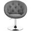 Ensemble de 2 tabourets de bar pivotants Ebern Designs avec dossier capitonné rond gris
