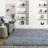 Esch Shag Tasseled Power Loom Performance Blue Rug-1297607892
