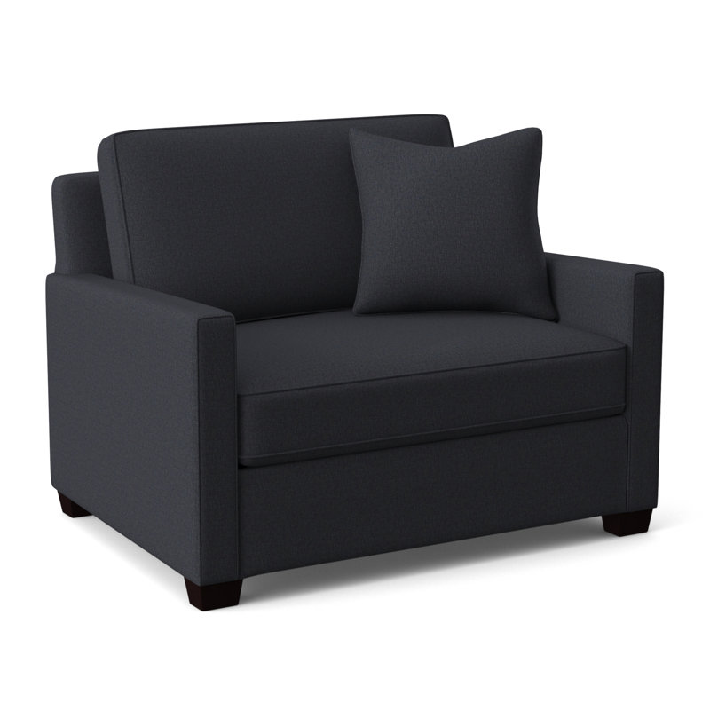 Nicklaus Sleeper Sofa, Java Finish, White Performance Fabric; 0851-94, 5" Innerspring Mattress
