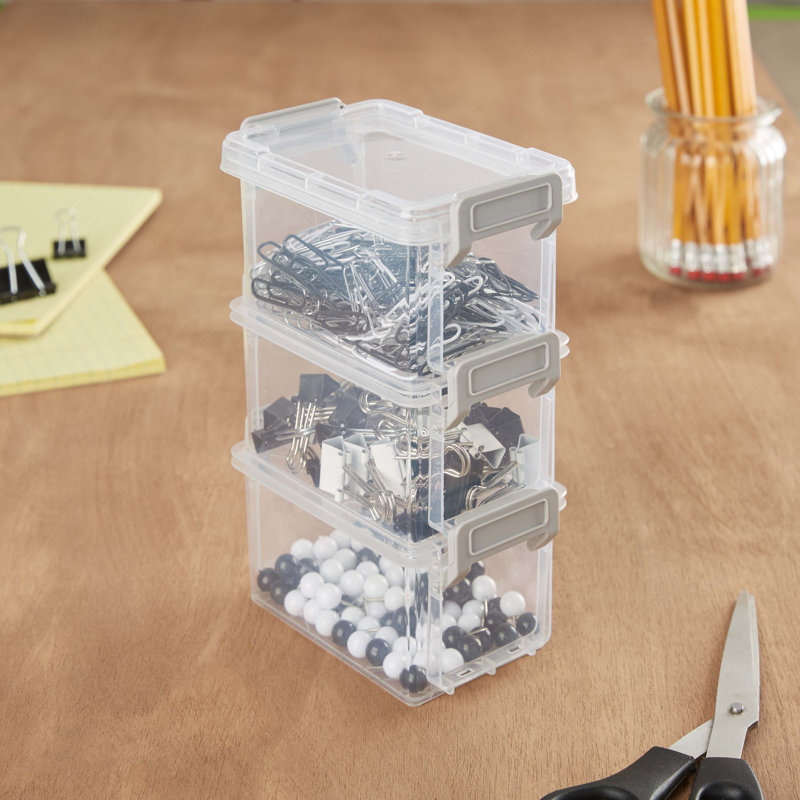 Wrought Studio™ 4 Pack 12oz Stackable Storage Boxes