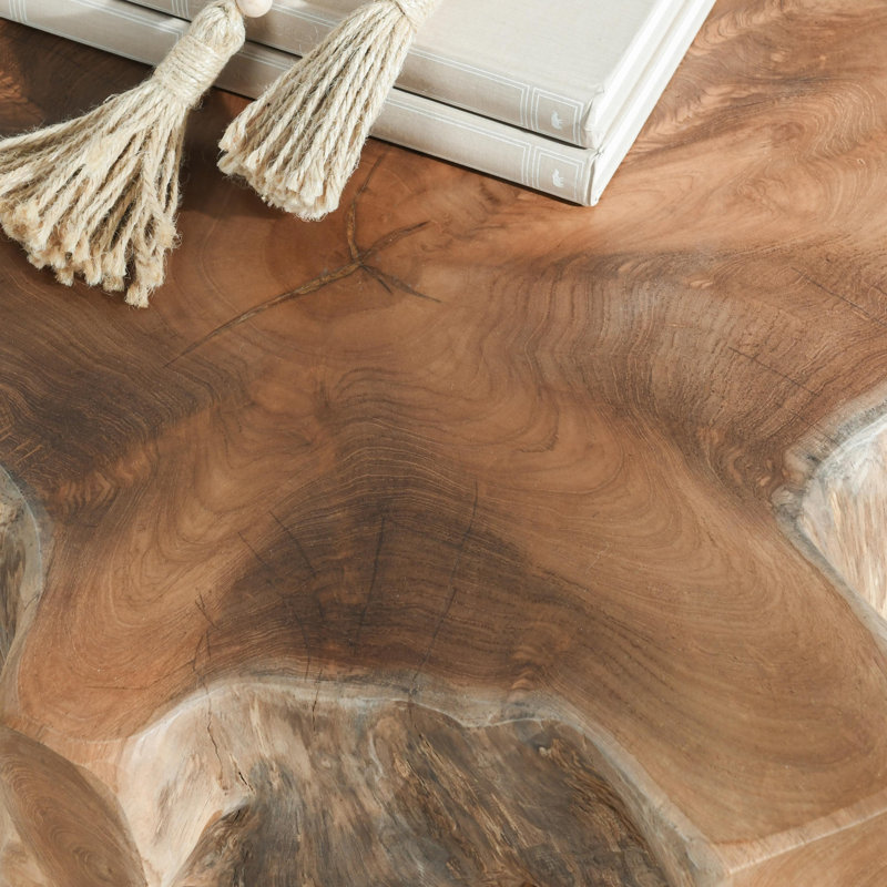 Cypress Natural Teak Wood End Table