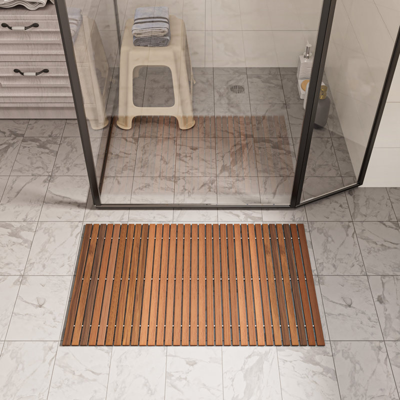 Tapis de bain Roll-up Teak