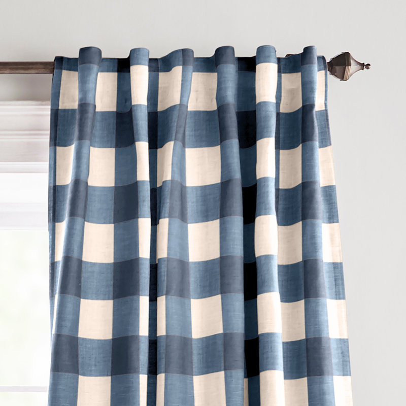 Threadmade Grainger Rod Pocket Back Tab Window Curtain, Indigo - 52"W x 84"L, 52" W x 84" L, Indigo